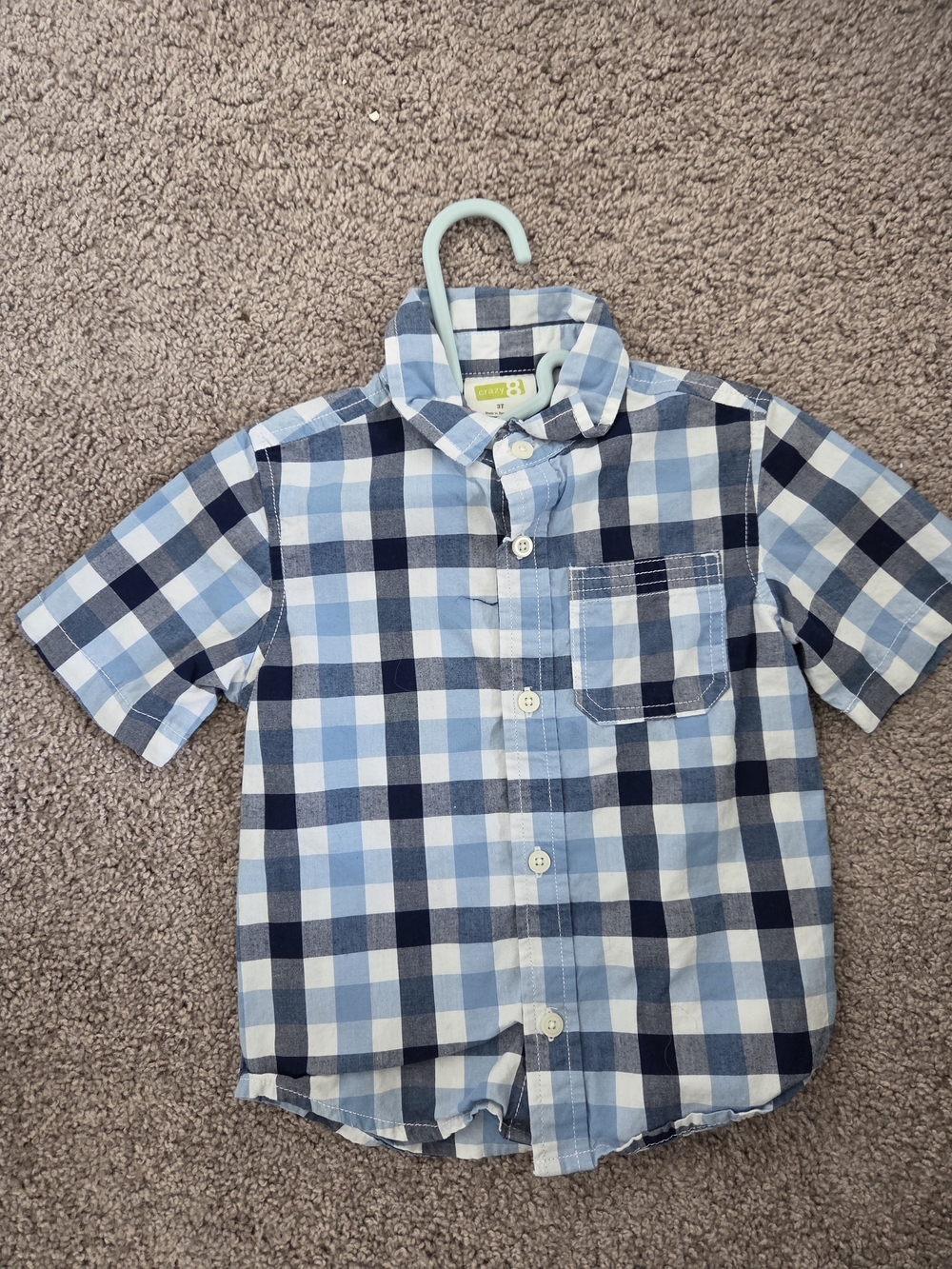 Crazy 8 Blue Plaid Short-Sleeve Button-Down Shirt